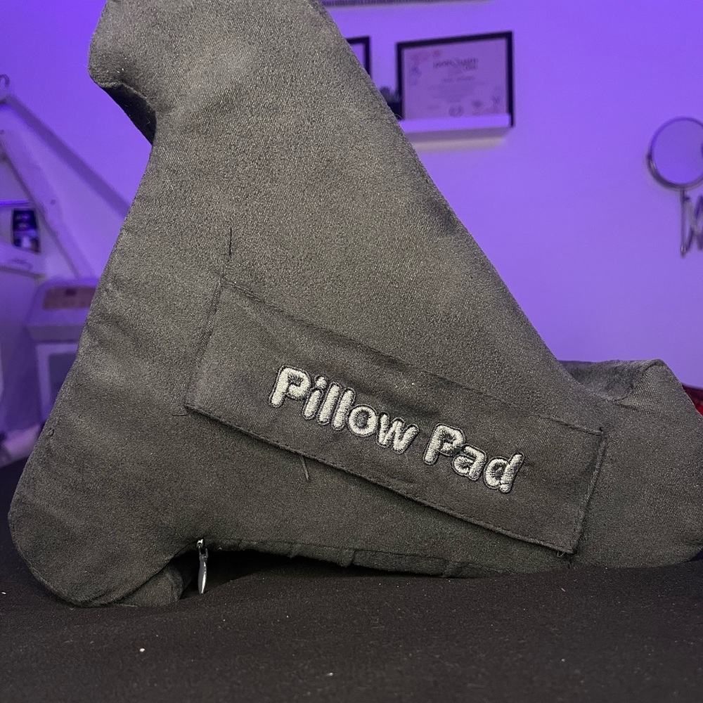 dark grey “pillow pad” tablet pillow stand